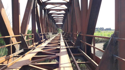 Close-up of bridge against sky