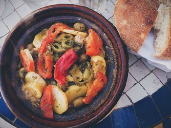 Directly above shot of tajine