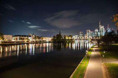 Illuminated city at night