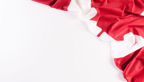 High angle view of hat on white background