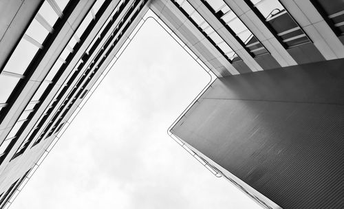 Low angle view of modern building against sky