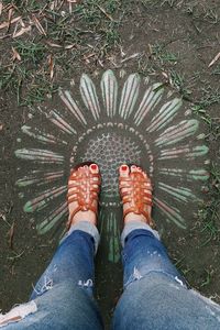 Low section of person standing on ground