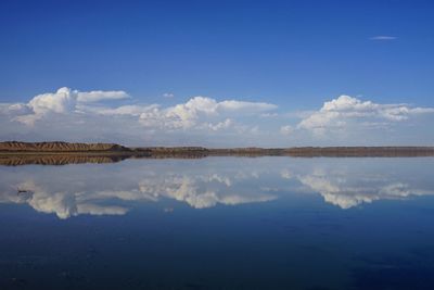 Reflection of clouds in calm sea