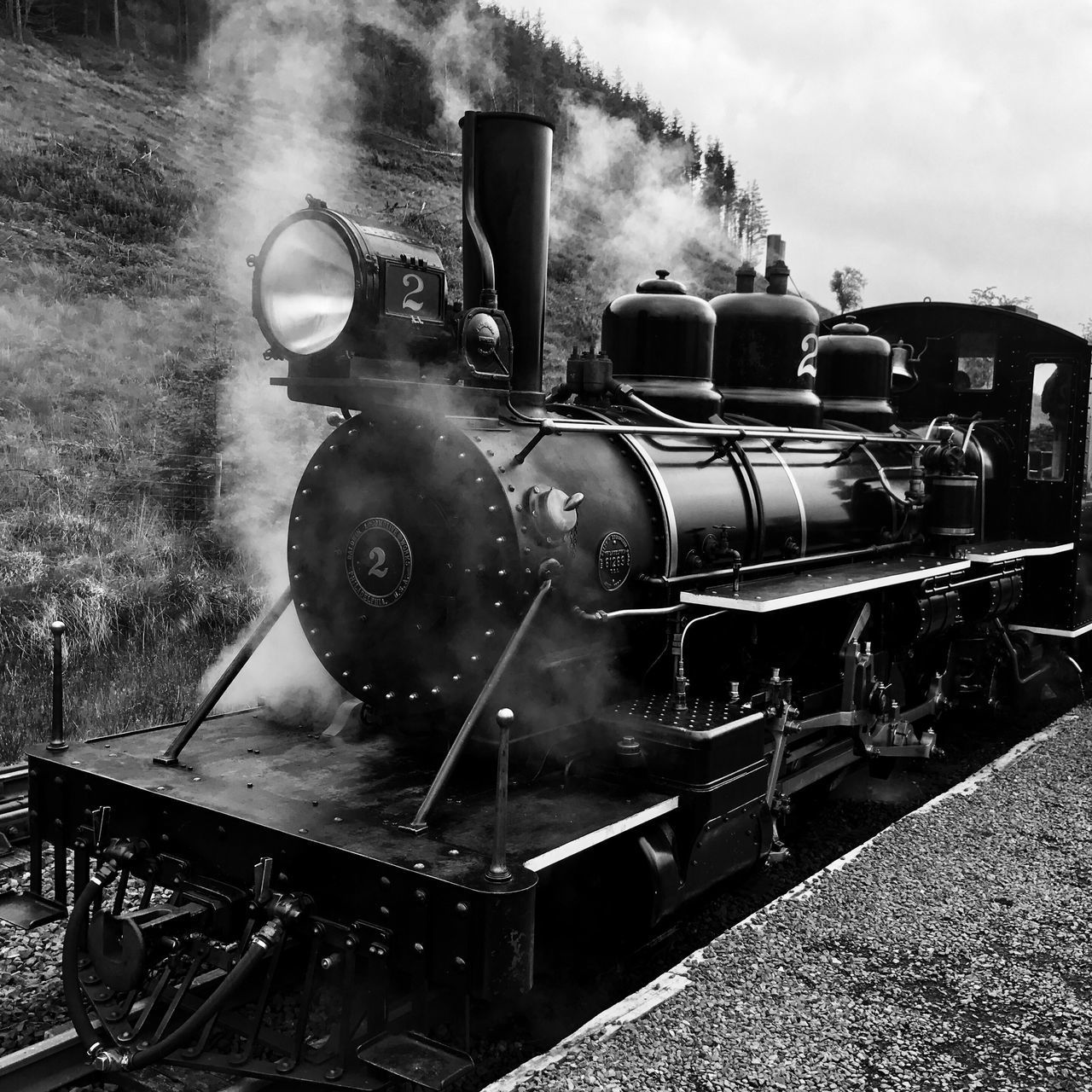 TRAIN ON RAILROAD TRACK