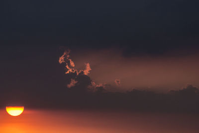 Low angle view of sky at sunset