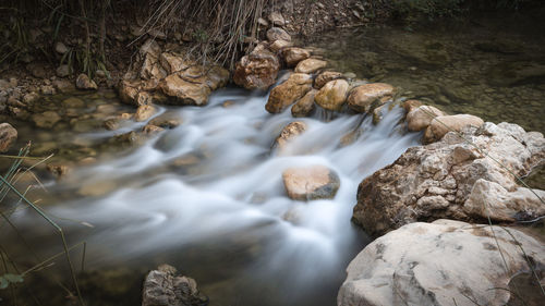 Scenic view of waterfall