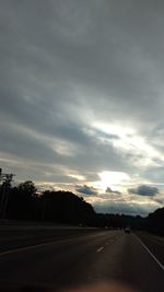 Road against sky during sunset