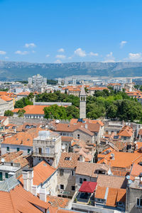 Rooftops and city view of split, croatia