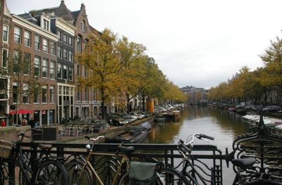 View of canal along buildings