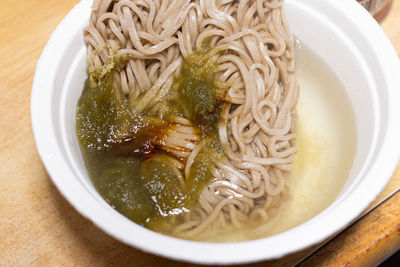 Close-up of soup in bowl