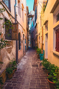 Scenic picturesque streets of chania venetian town. chania, crete, greece