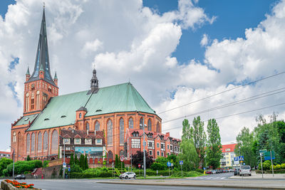 Exterior of building against sky in city