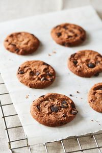 Close-up of cookies on table