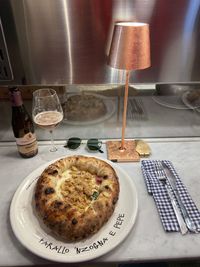 Close-up of breakfast served on table