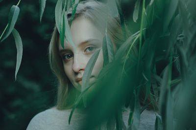 Close-up portrait of a young woman