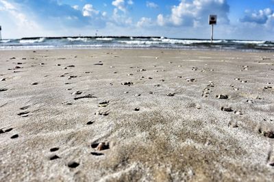 Scenic view of beach against sky