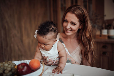 Portrait of mother and daughter