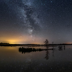 Starry sky by the lake