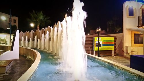 Illuminated buildings at night