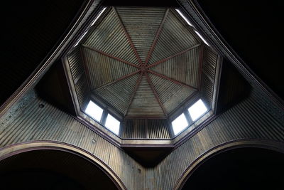 Low angle view of illuminated ceiling of building