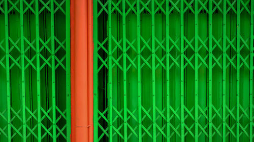 Full frame shot of multi colored metal fence