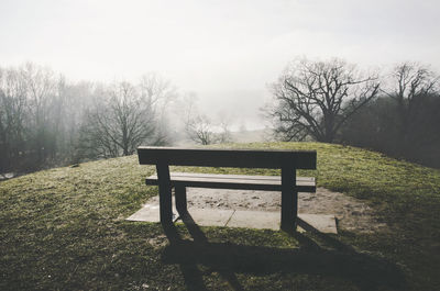 Empty bench in park