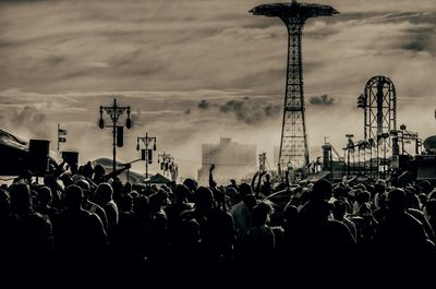 People enjoying music concert