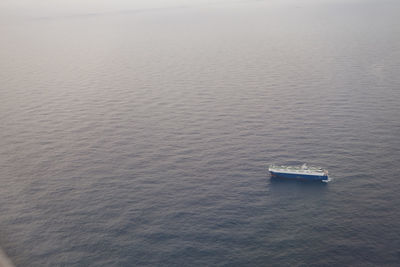 High angle view of nautical vessel on sea