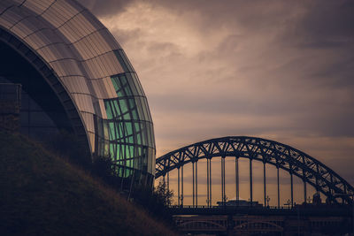 View of bridge against cloudy sky