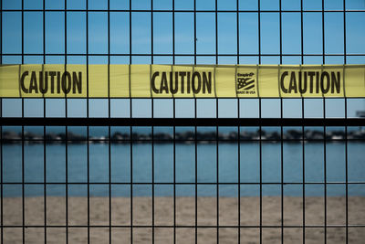 Close-up of text on floor