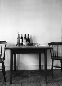 View of dining table at home