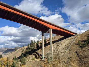 Low angle view of bridge against sky
