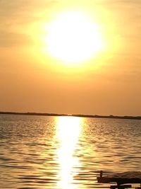 View of calm sea at sunset