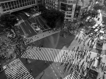 High angle view of city street