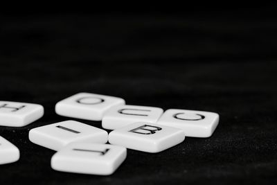 Close-up of toy blocks on table