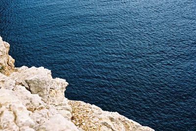 Close-up high angle view of sea