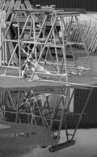 Close-up of abandoned chair