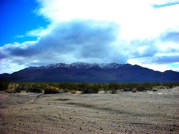 Scenic view of mountains against sky