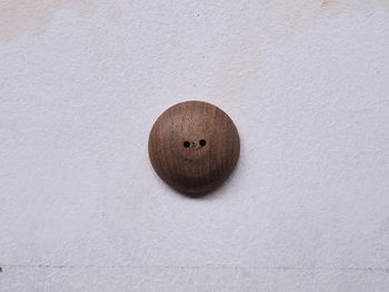 High angle view of decoration on white wall