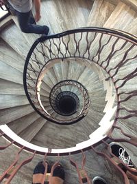 Directly above shot of spiral staircase