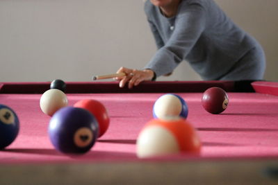 Woman playing with ball