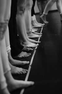 Low section of women standing on stage