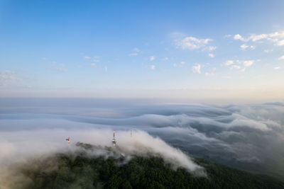 Aerial view of landscape against sky