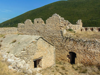 Stone wall of old building