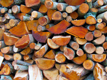 Full frame shot of firewood