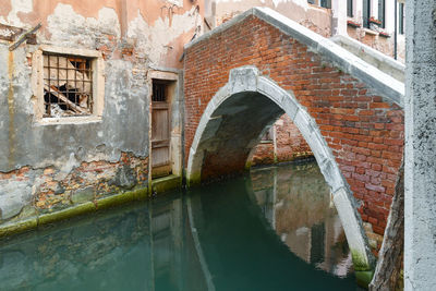 Small brick bridge on a venetian canal