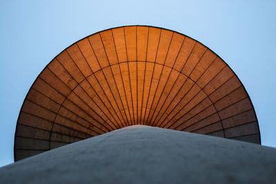 Directly below shot of parasol against clear sky