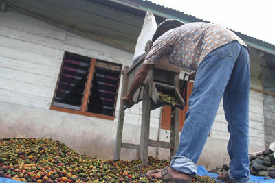 Low section of man working