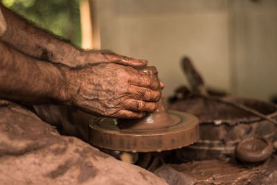 Close-up of man working