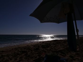 Scenic view of beach against clear sky